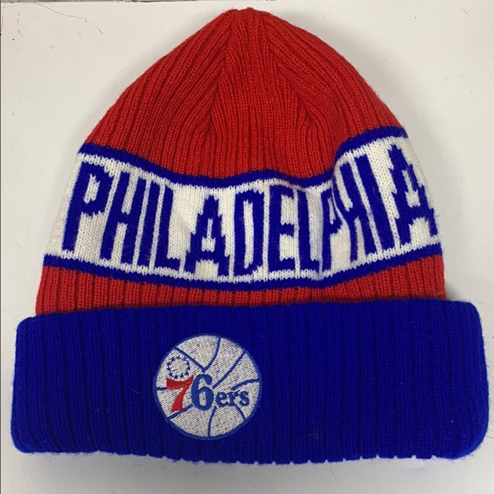 Philadelphia 76ers Red and Blue Knit Beanie